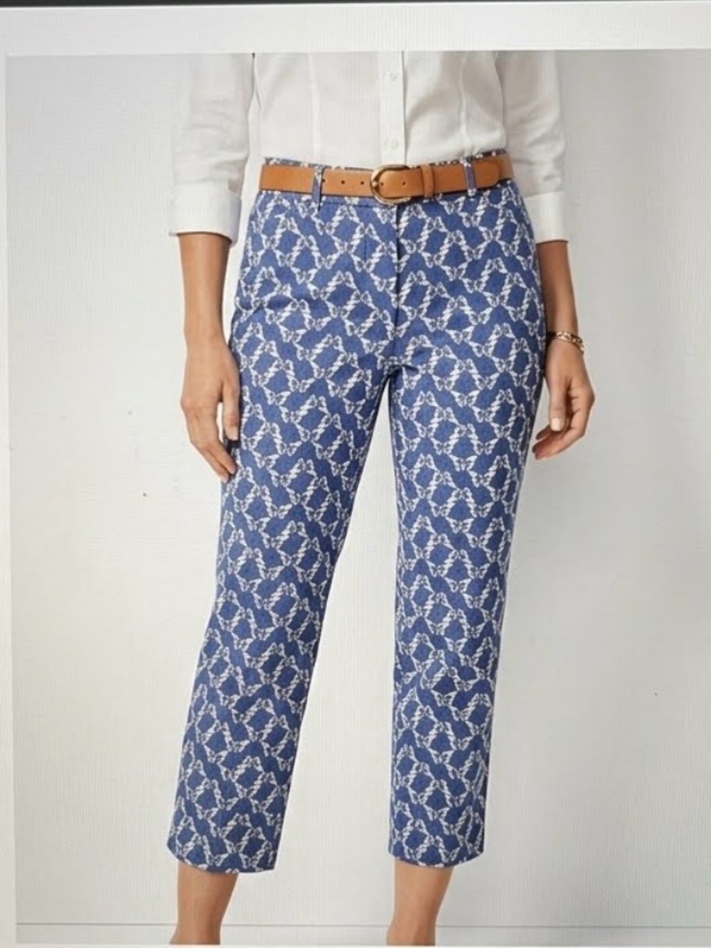 Talbots Petite The Perfect Crop Capris Butterflies